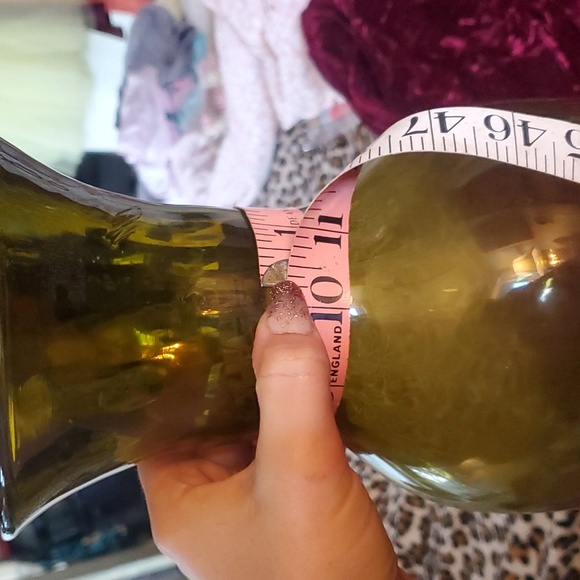 Antique Olive Green Glass Floor vase - Picture 9 of 14